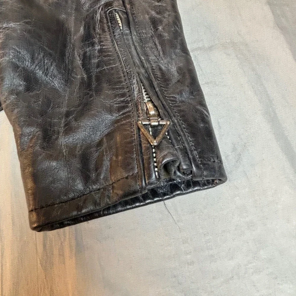 Vtg 90s y2k Harley-Davidson leather biker jacket men xl black earl weaver estate